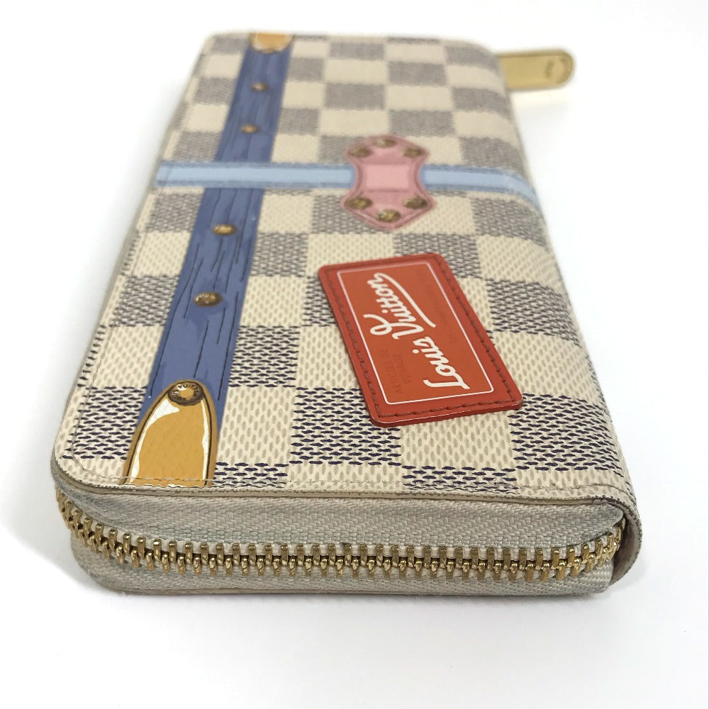 Louis Vuitton Long Purse N60109 Damier Azur Canvas White Wallet Case