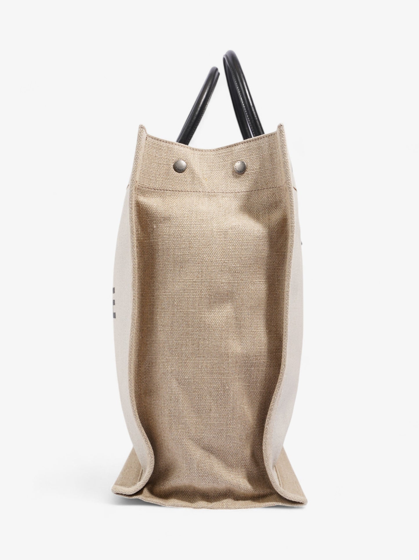 YSL Saint Laurent Rive Gauche Tote Natural Canvas Black Shoulder Bag