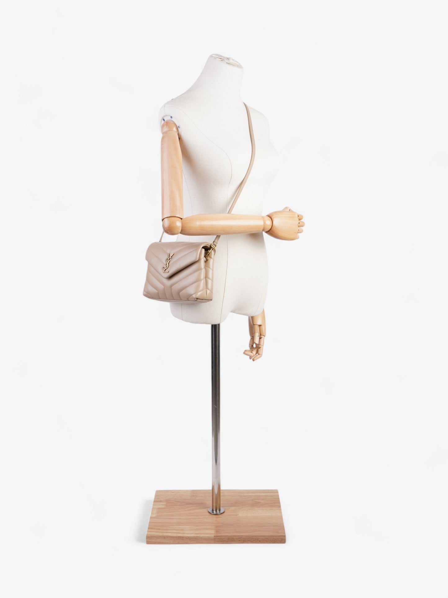 YSL Saint Laurent Lou Lou Crossbody Bag Leather Matelasse Beige