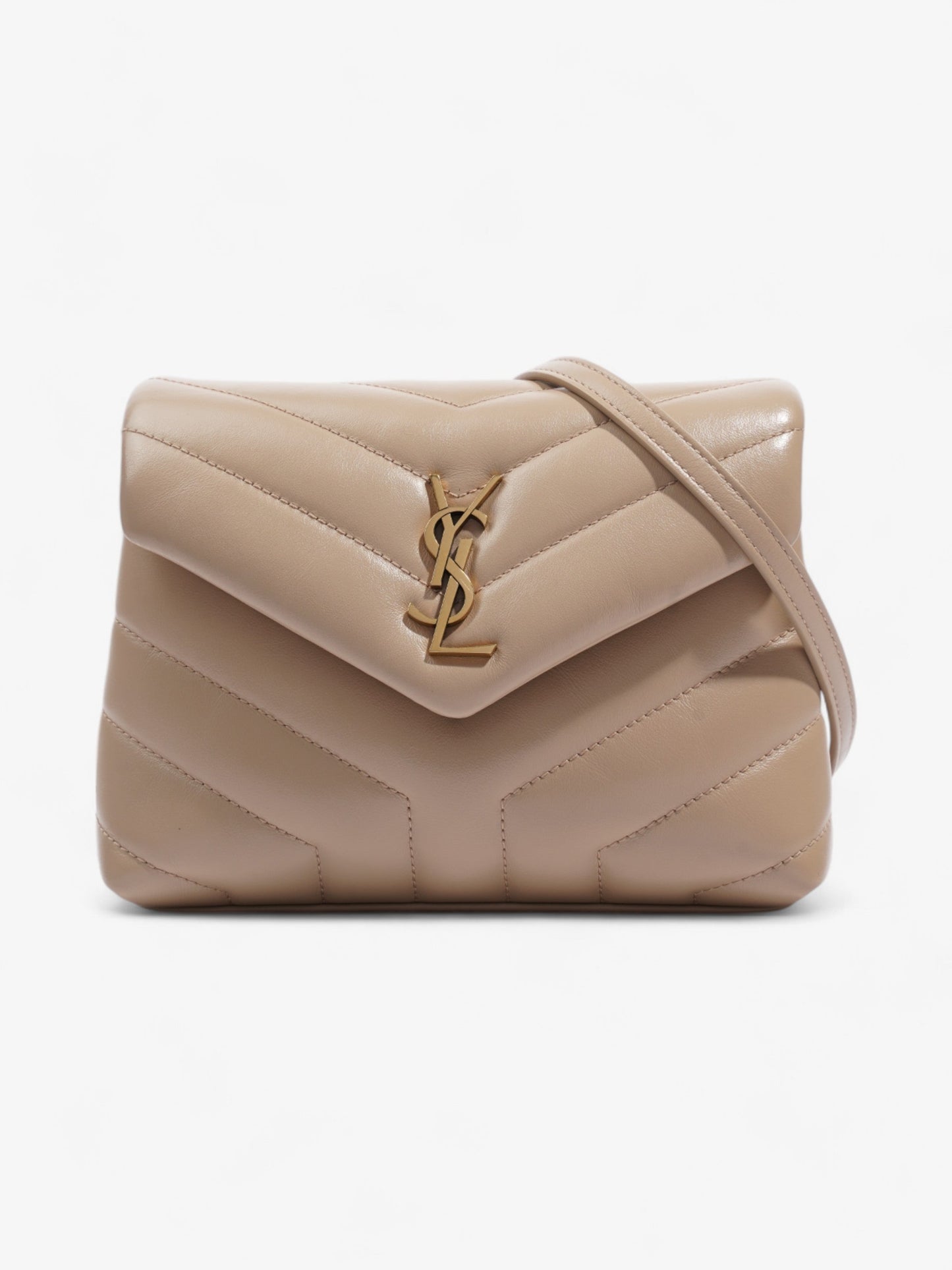 YSL Saint Laurent Lou Lou Crossbody Bag Leather Matelasse Beige