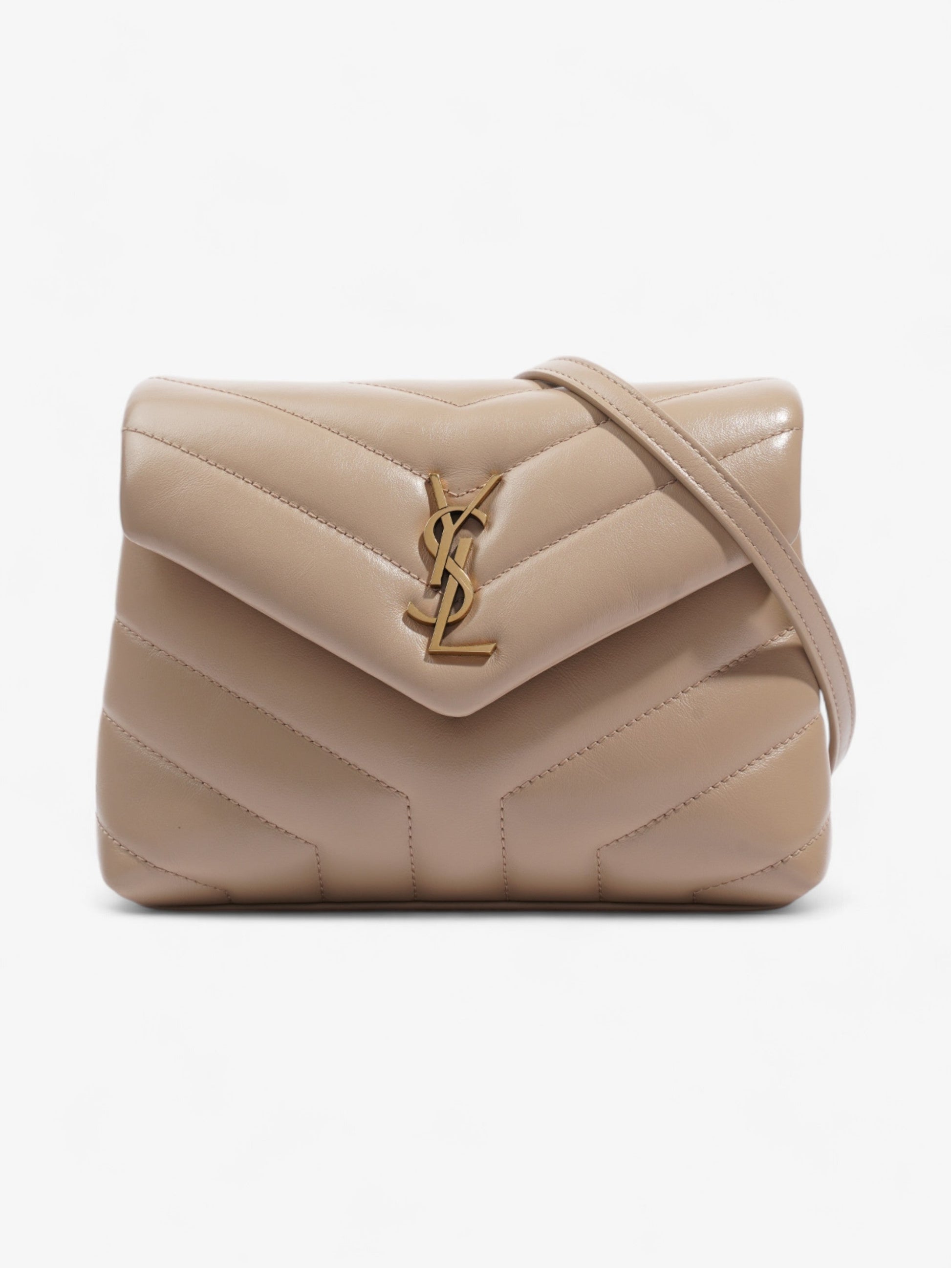 YSL Saint Laurent Lou Lou Crossbody Bag Leather Matelasse Beige