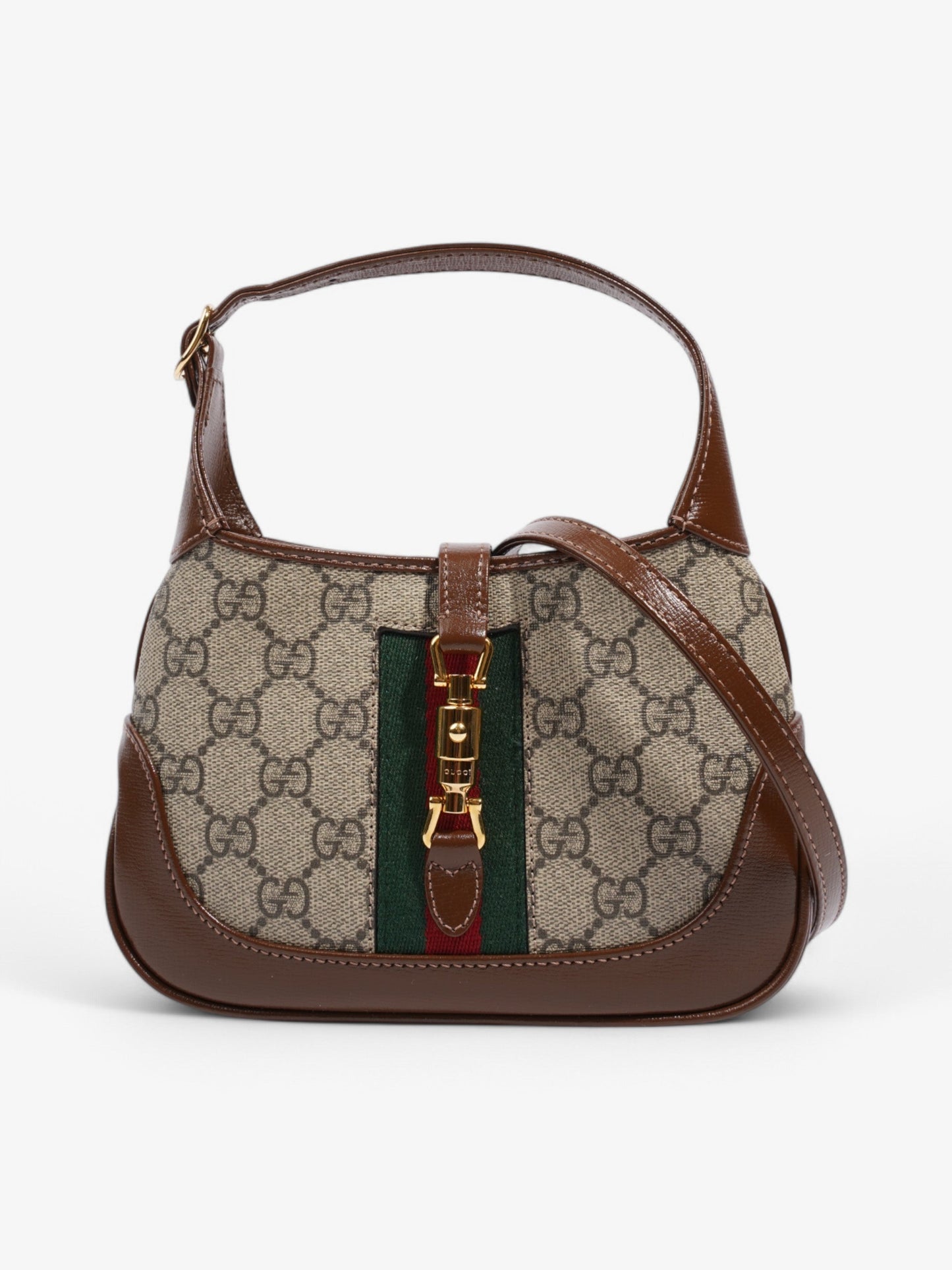 Gucci Jackie Supreme Coated Mini Crossbody Bag Canvas Brown