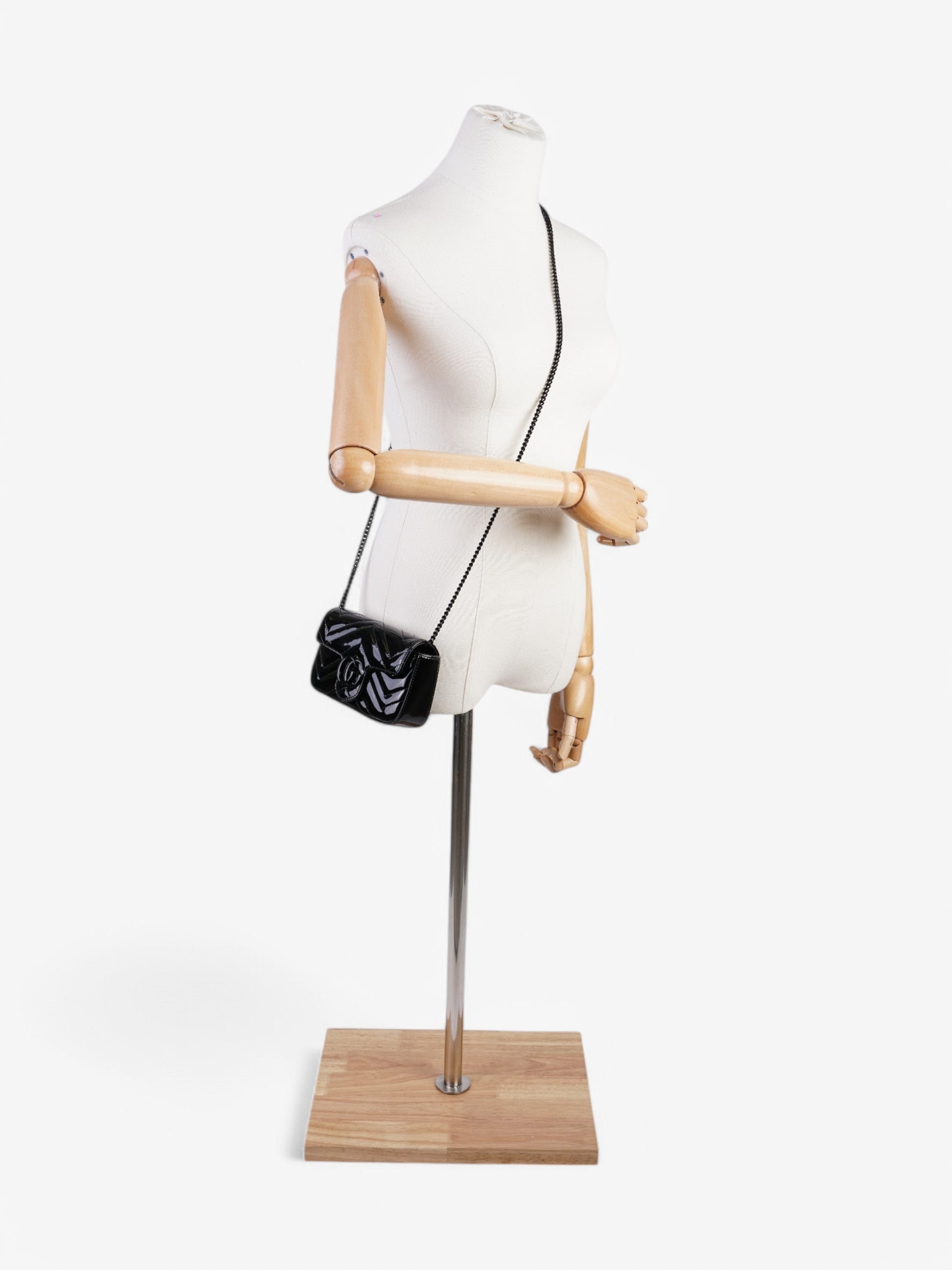 Gucci Marmont Patent Super Crossbody Bag Leather Black Mini 2