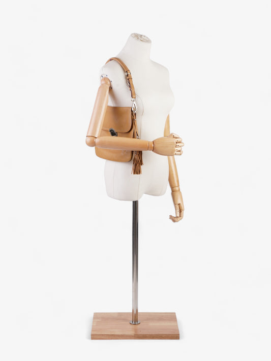 Prada Tassel Shoulder Caramel Leather Brown Flap Shoulder Bag