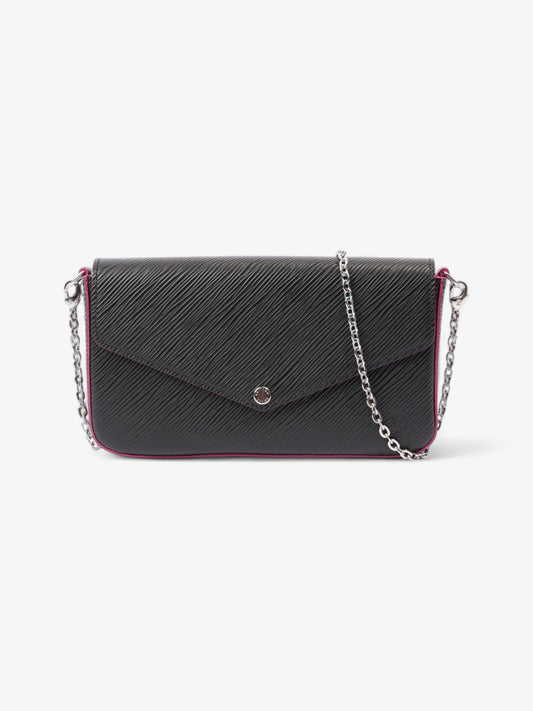 Louis Vuitton Pochette Felicie Epi Leather Black Clutch Bag Epi Leather