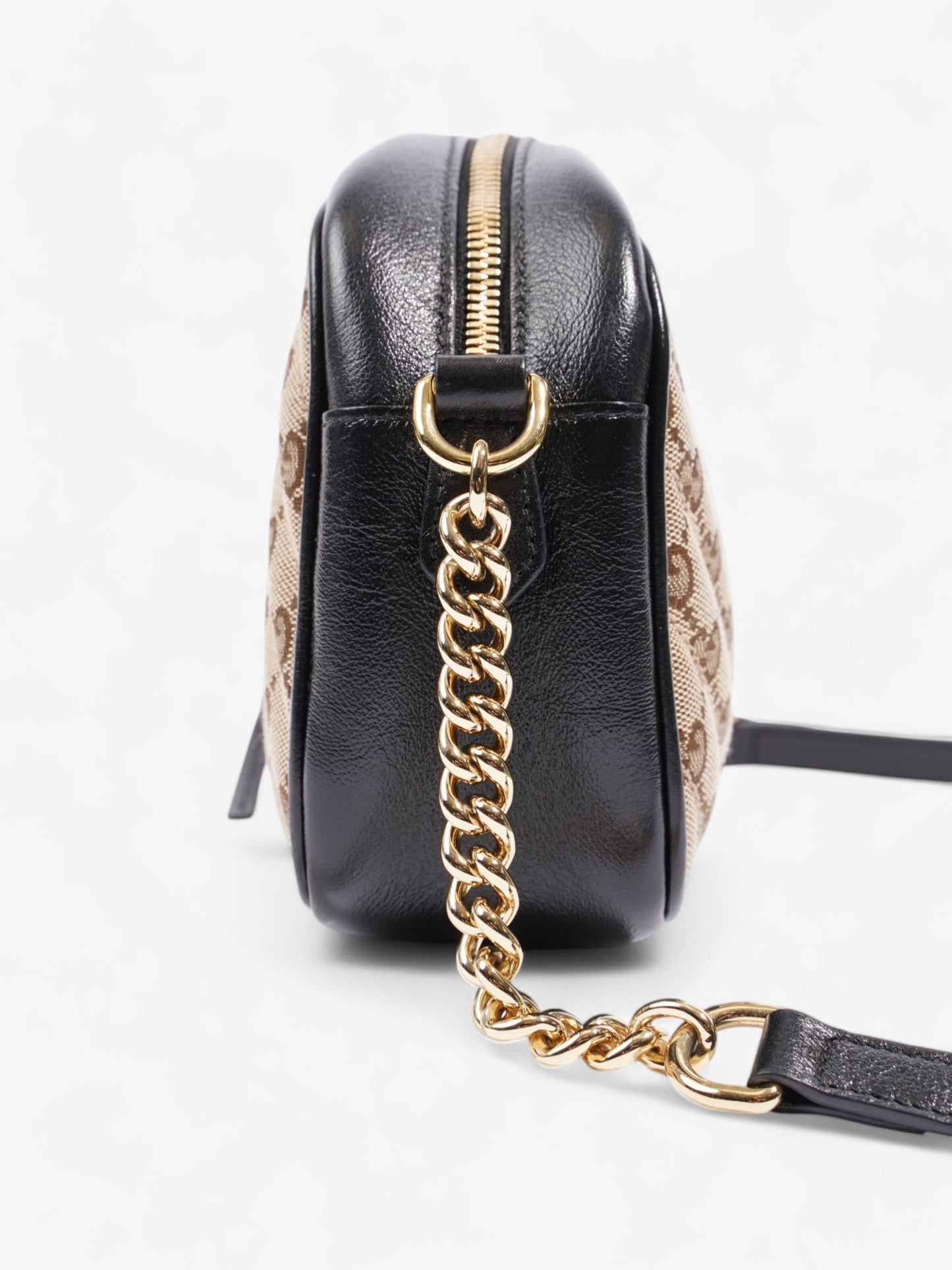 Gucci Marmont Camera Supreme Crossbody Bag Canvas Black