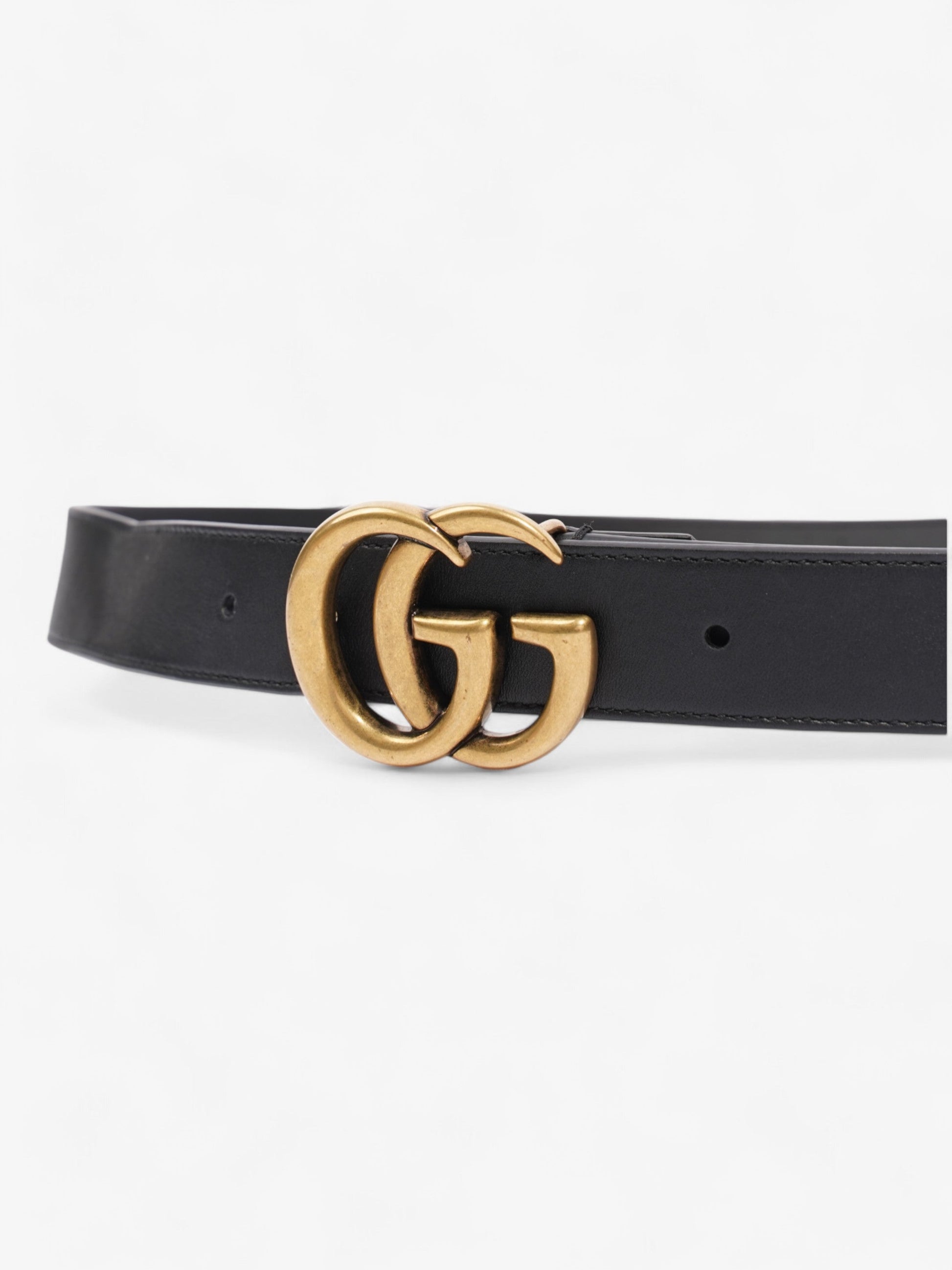 Gucci Marmont Belt Handbag Leather Black Accessory 85Cm 34