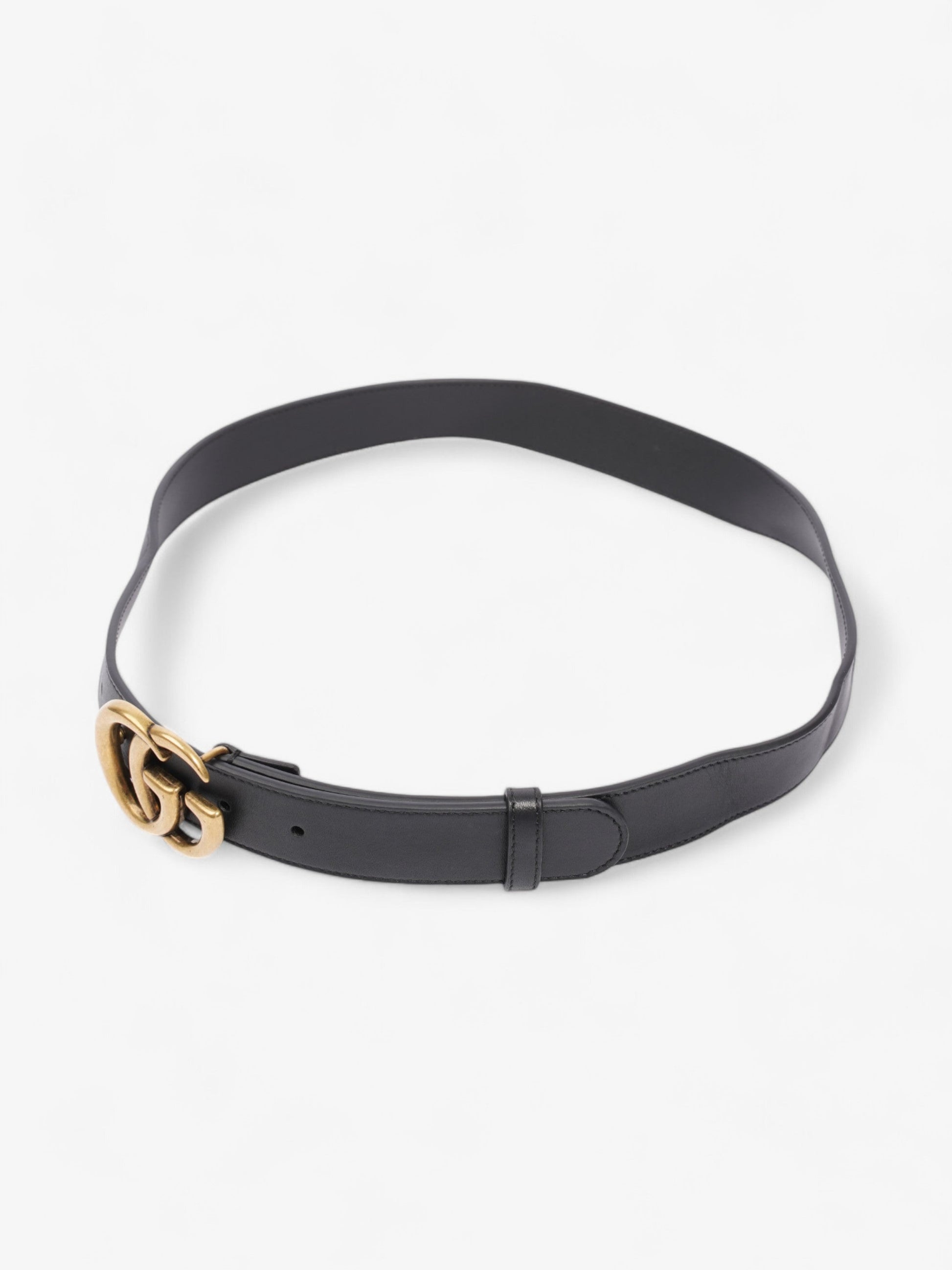 Gucci Marmont Belt Handbag Leather Black Accessory 85Cm 34