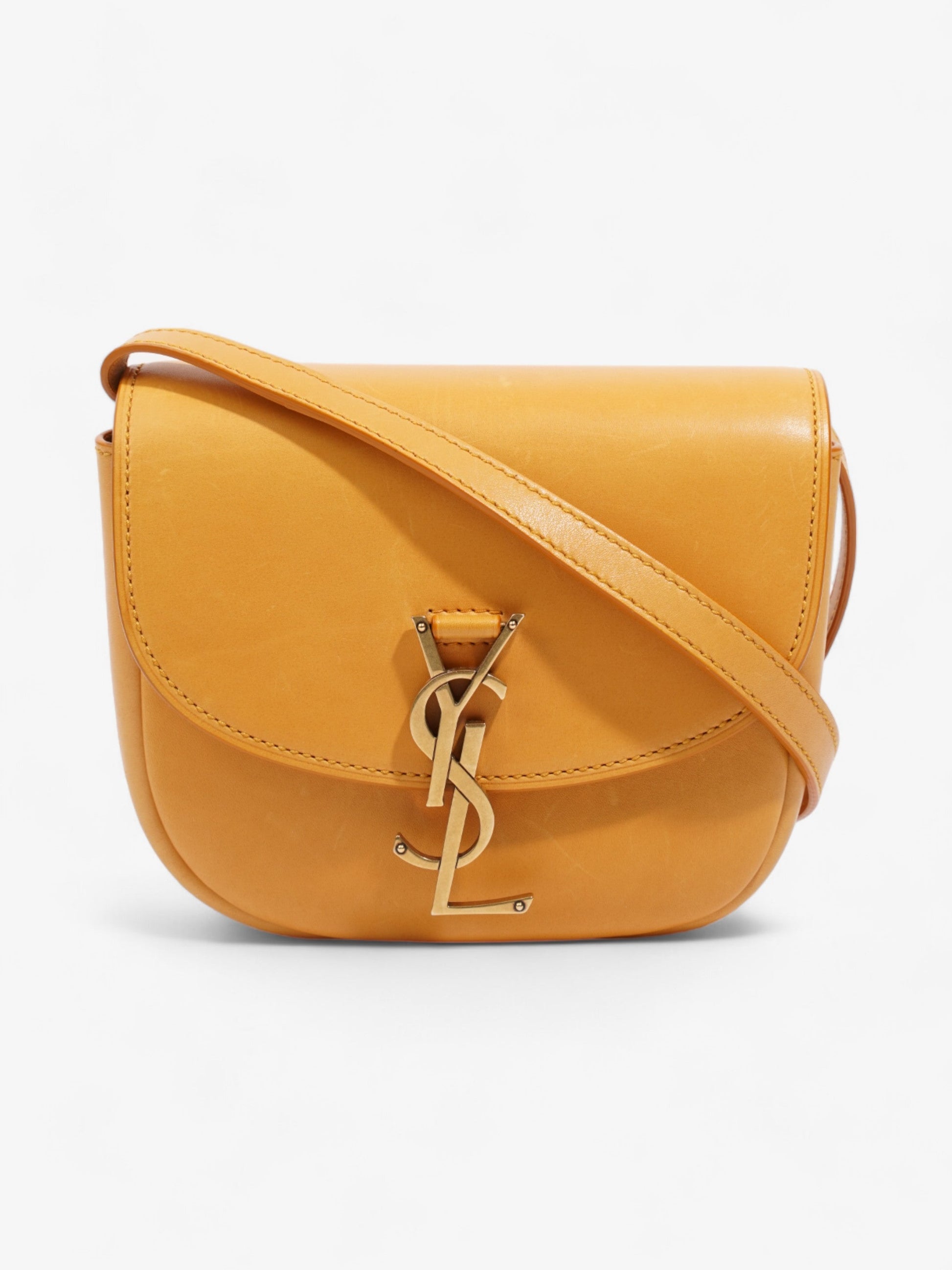 YSL Saint Laurent Kaia Satchel Mustard Leather Yellow Small Satchel Bag
