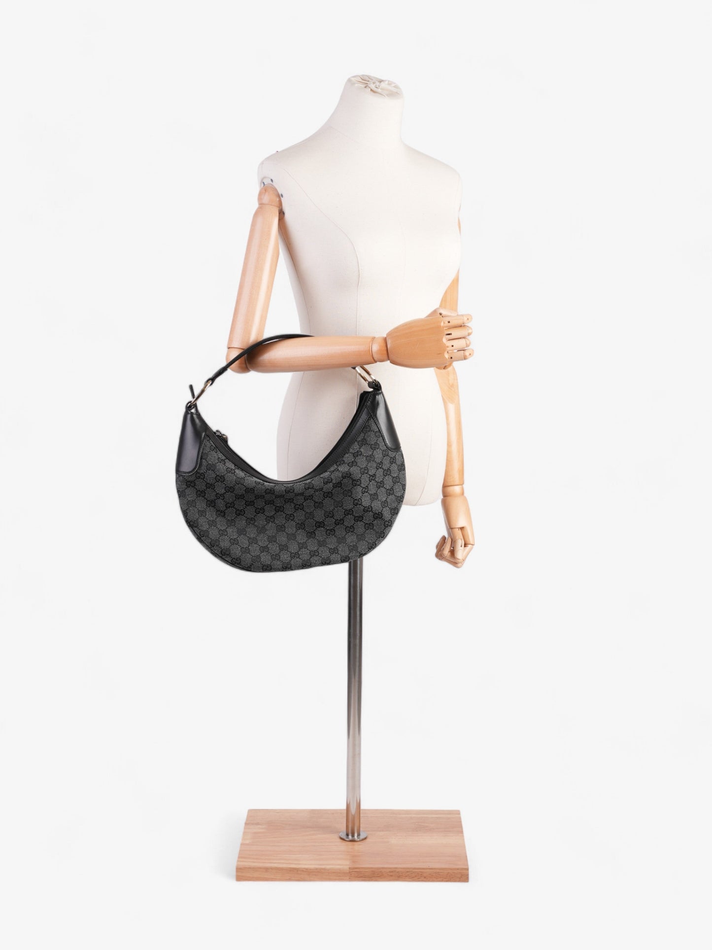 Gucci Half Moon Hobo Supreme Denim Black Shoulder Bag