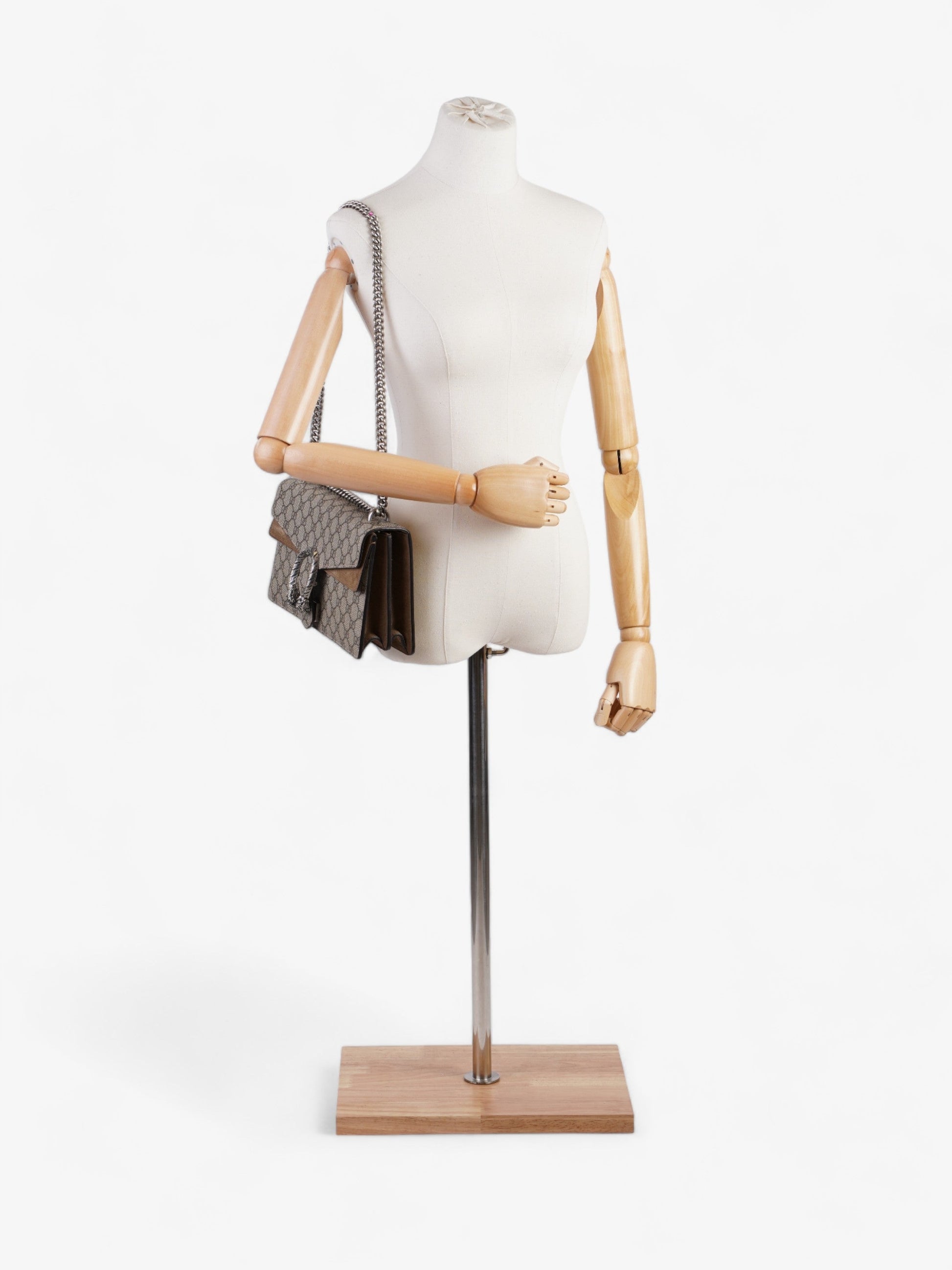 Gucci Dionysus And Ebony Supreme Coated Shoulder Bag Canvas Beige Canvas Small