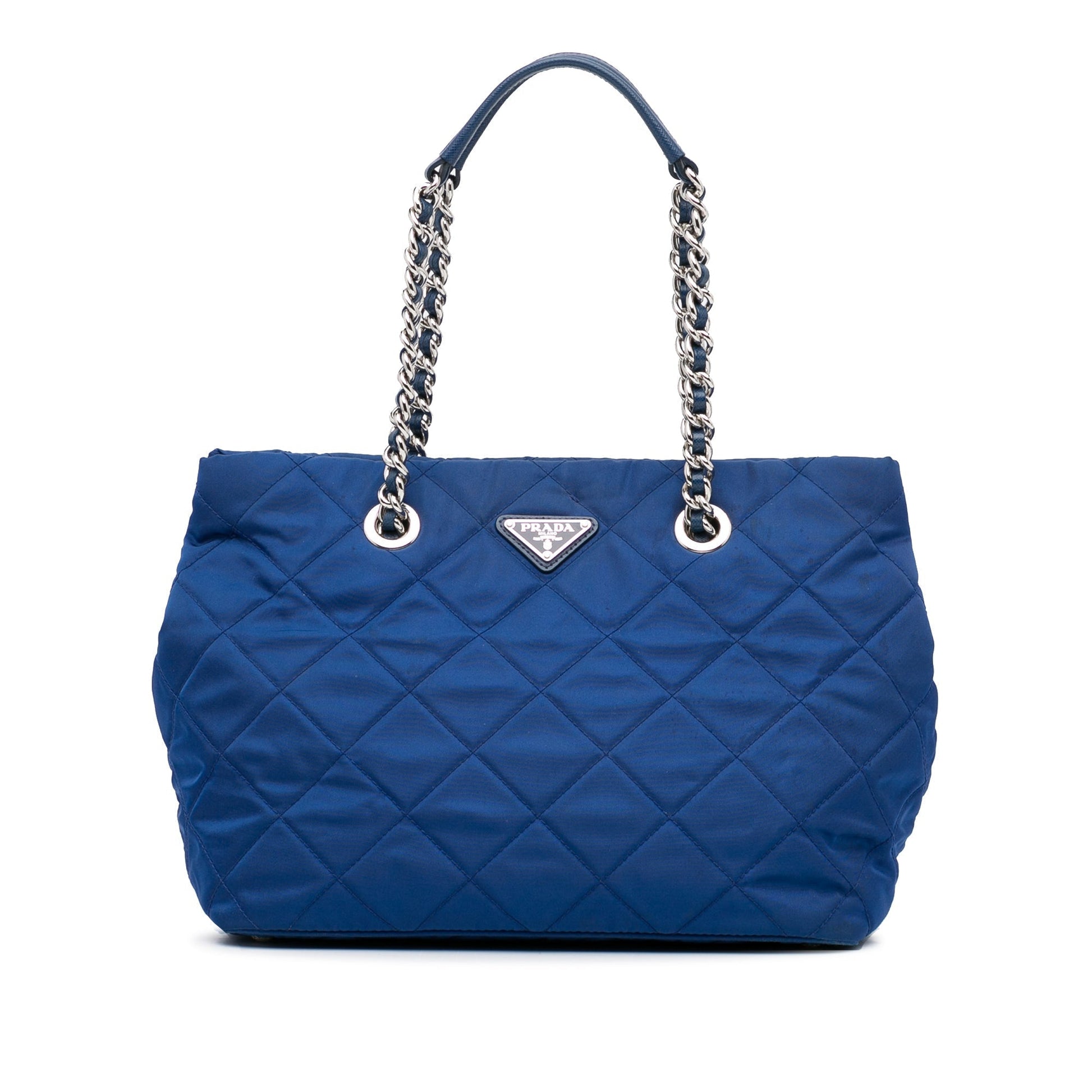 Prada Tessuto Impuntu Tote Bag Blue