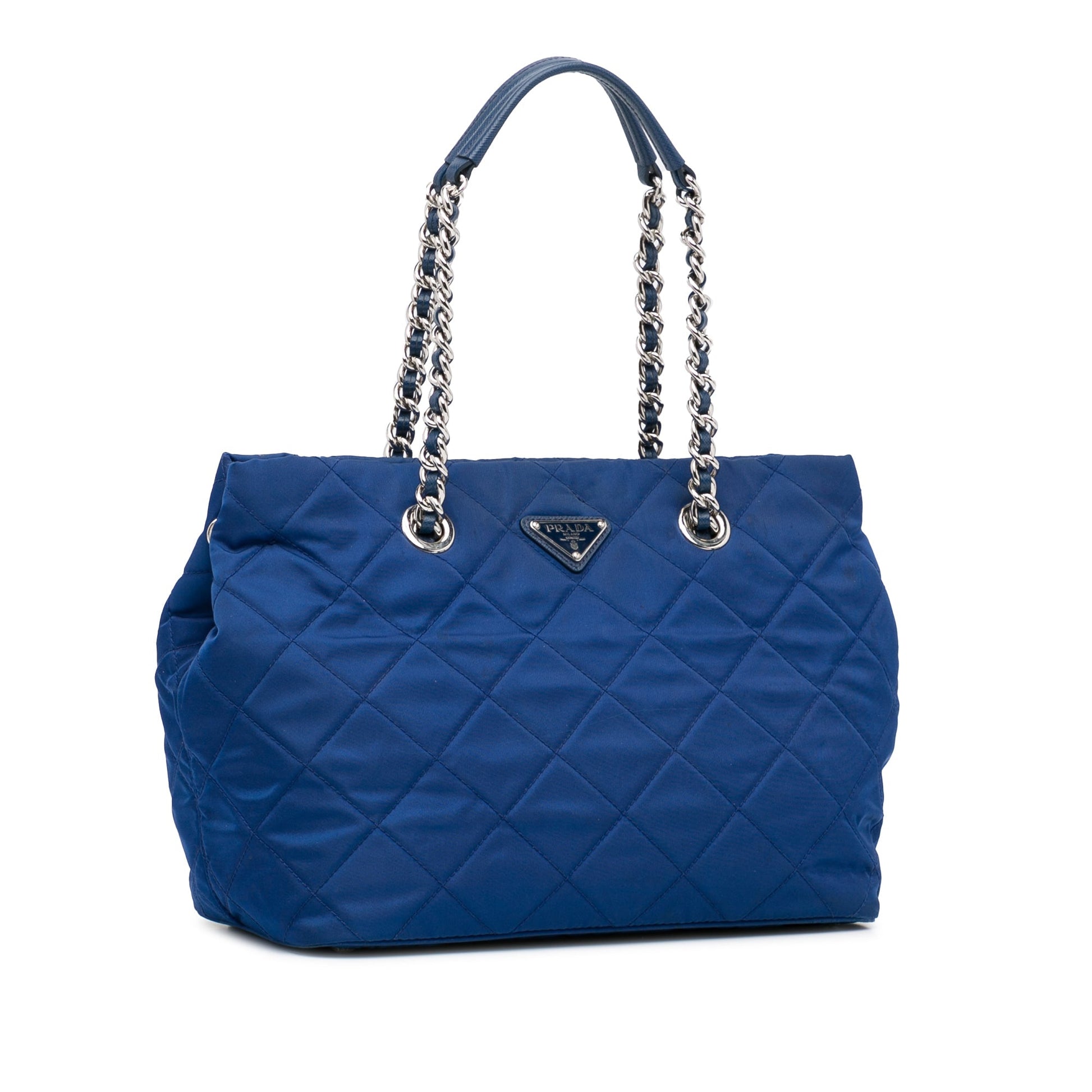 Prada Tessuto Impuntu Tote Bag Blue