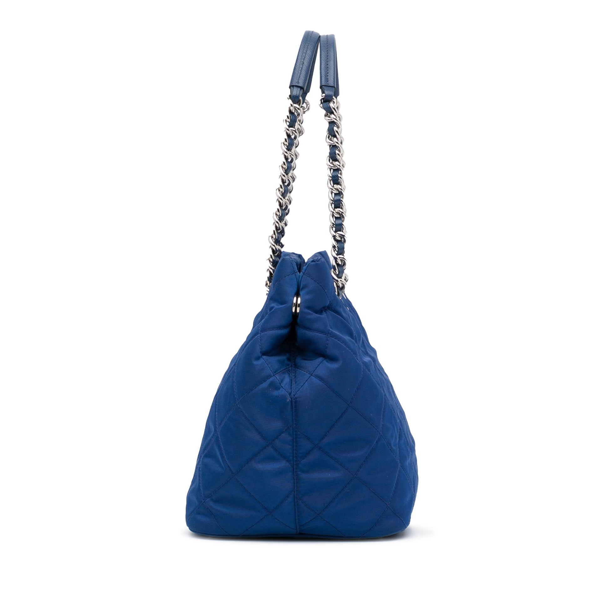 Prada Tessuto Impuntu Tote Bag Blue