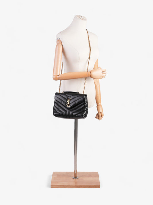 YSL Saint Laurent Loulou Shoulder Bag Leather Matelasse Black Matelasse Leather Medium