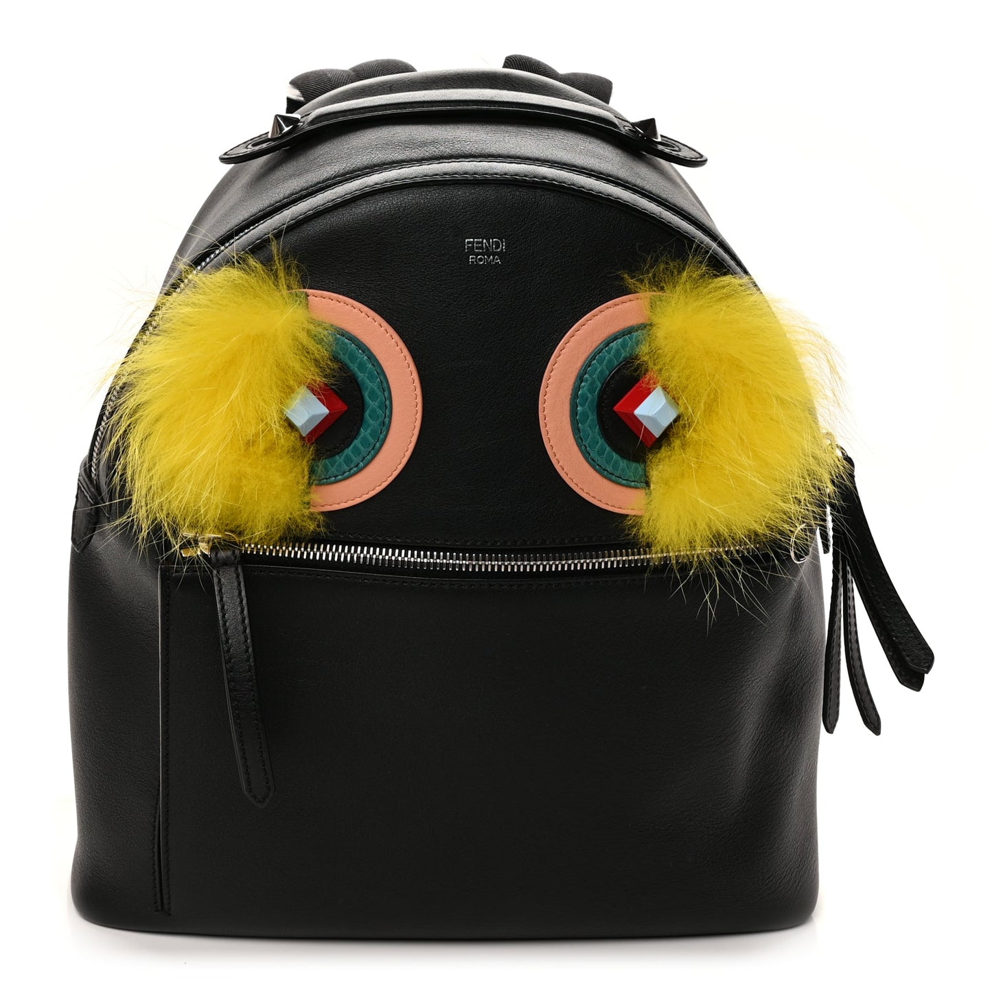 Fendi Handbag Dolce Fox Elaphe Ayers Hypnoteyes Backpack Giallo Leather Vitello Black