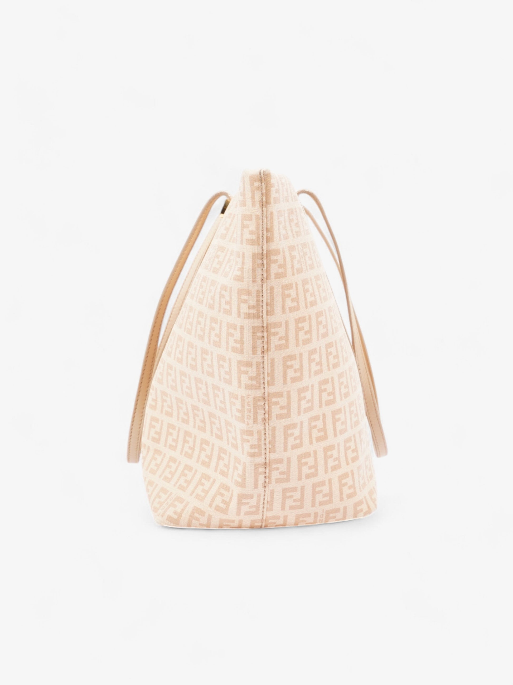 Fendi Zucchino Tote Peach Canvas Shoulder Bag