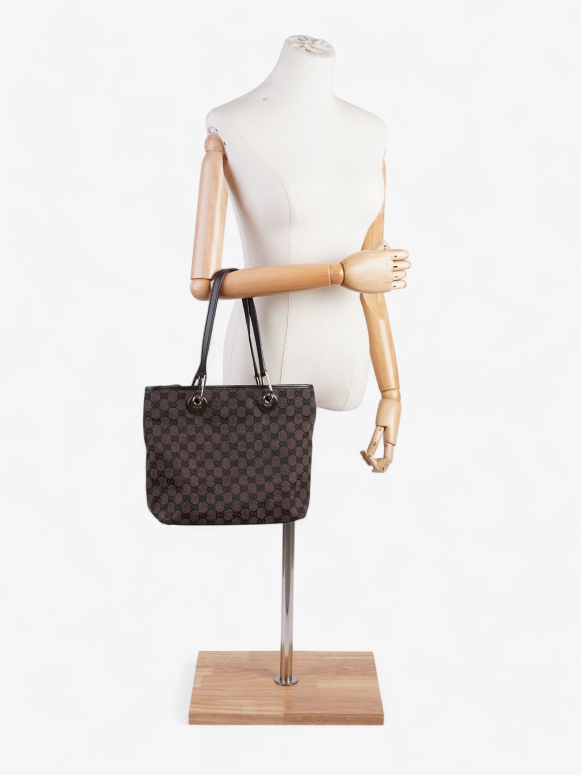 Gucci Tote Bag Supreme Dark Canvas Brown Shoulder Bag