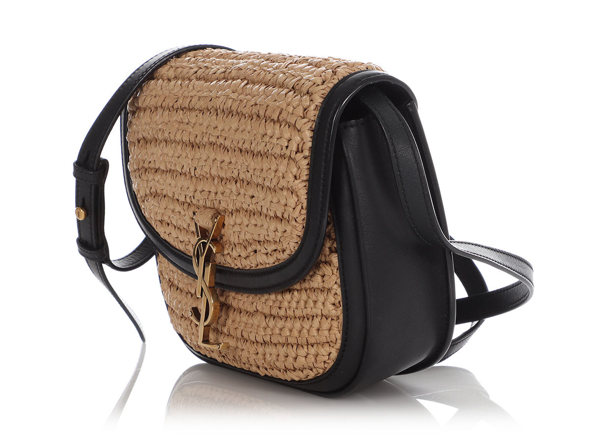 YSL Saint Laurent And Straw Kaia Bag Leather Black Shoulder Bag