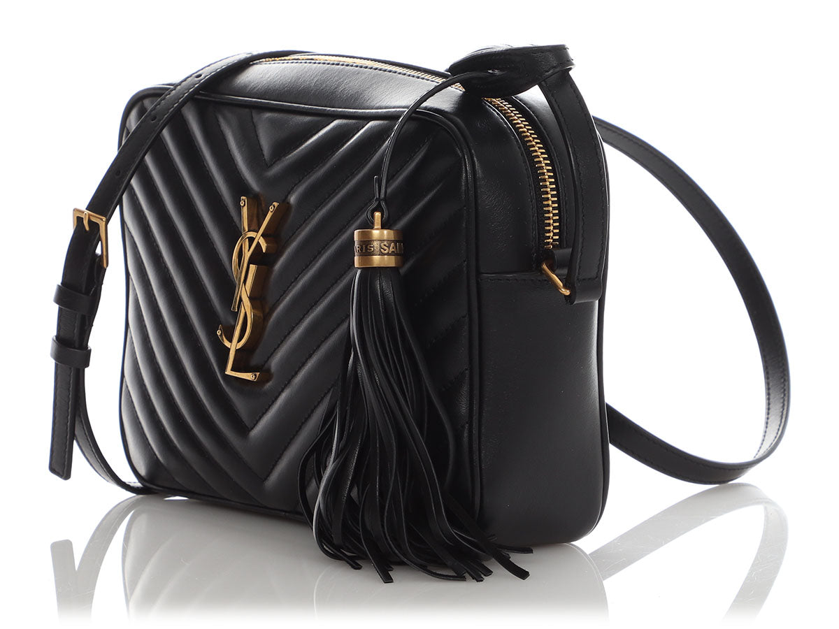 YSL Saint Laurent Hermes Lou Camera Bag Black Medium Crossbody Bag
