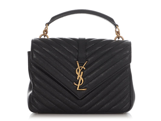 YSL Saint Laurent College Bag Black Medium Crossbody Bag Black College Bag