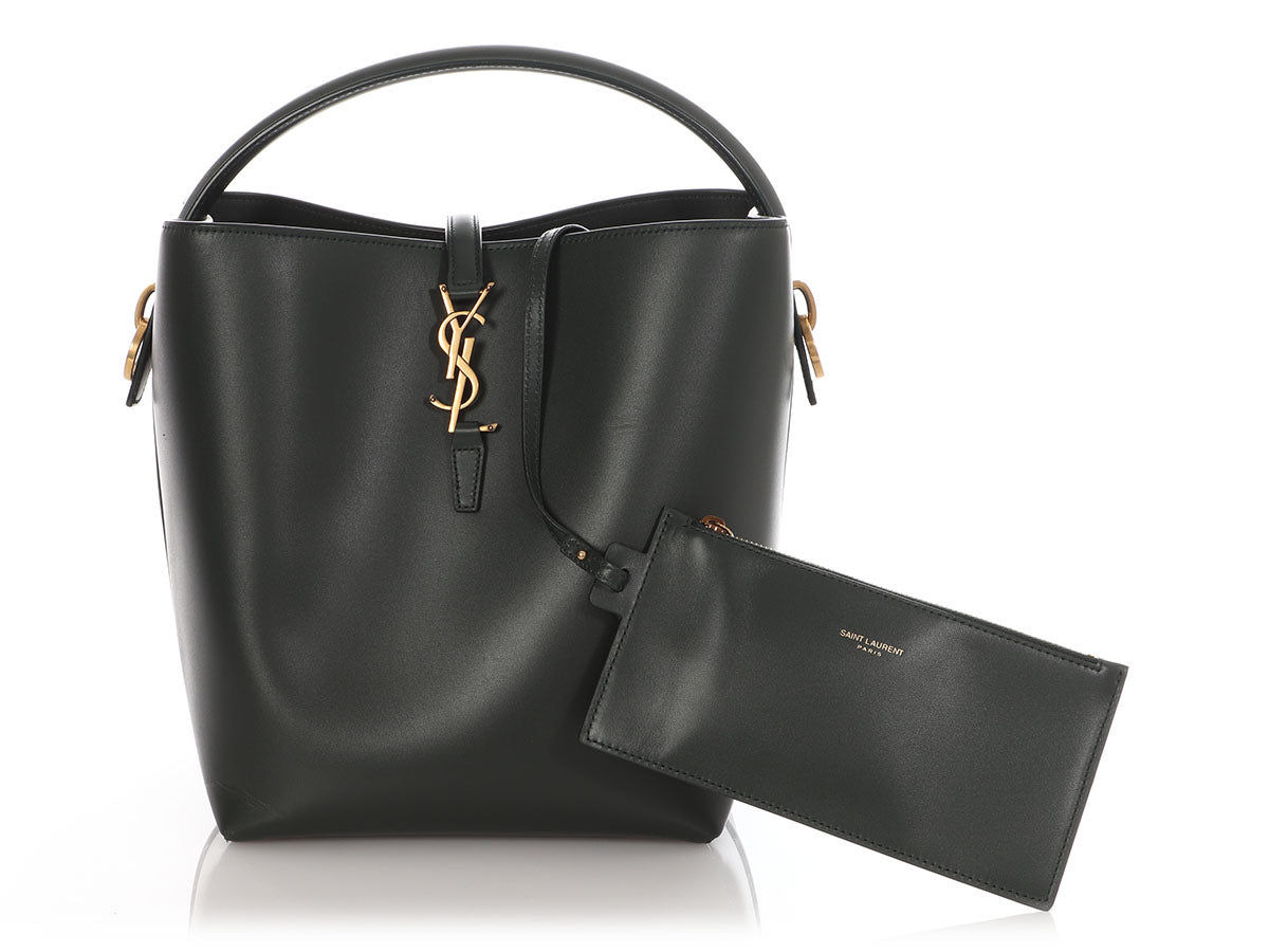 YSL Saint Laurent Dark Le Bag Green Bucket Tote Bag