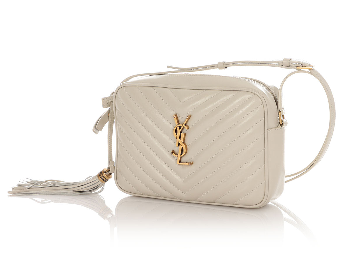 YSL Saint Laurent Lou Camera Bag White Crossbody Bag