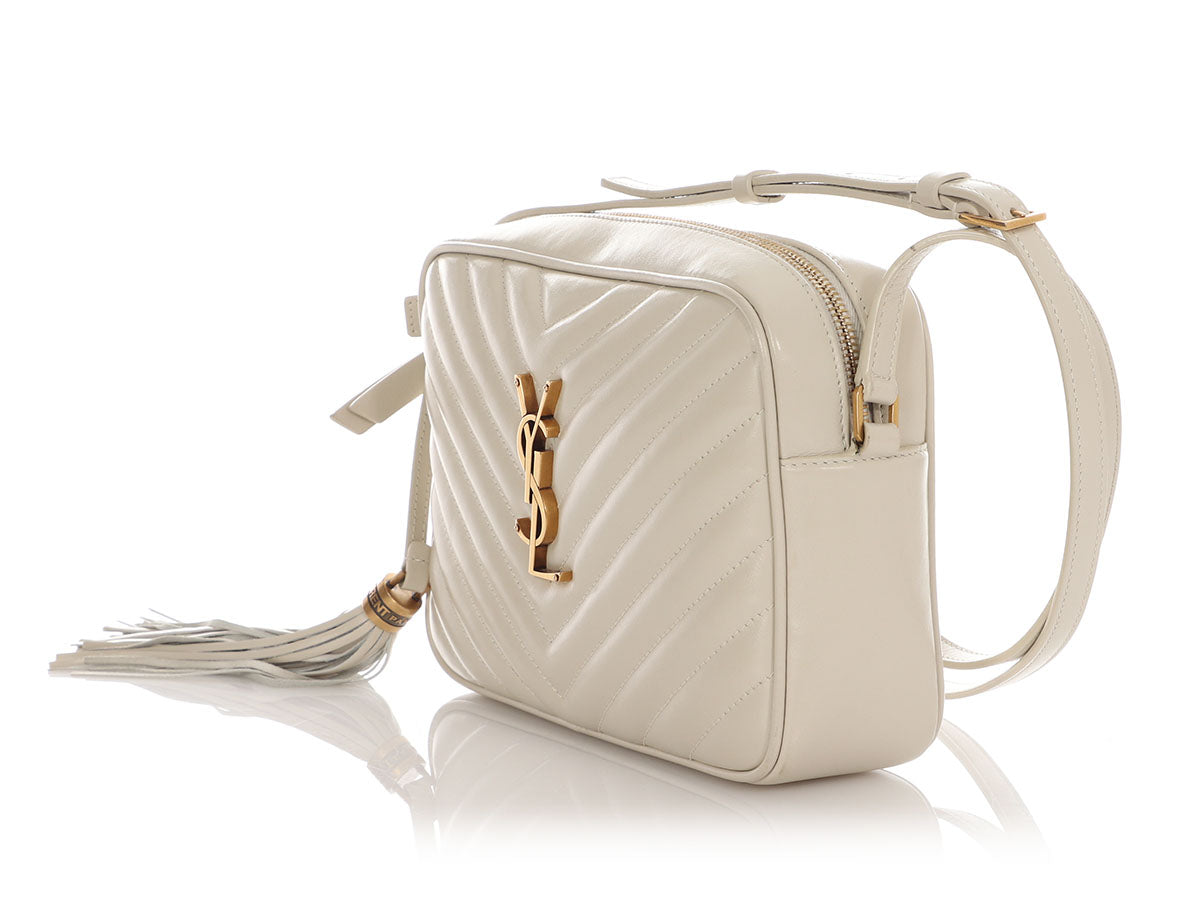 YSL Saint Laurent Lou Camera Bag White Crossbody Bag