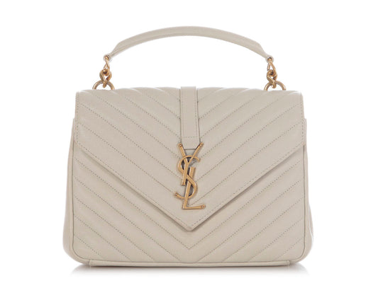YSL Saint Laurent Crema Grain De Poudre Envelope Bag Medium Crossbody Bag