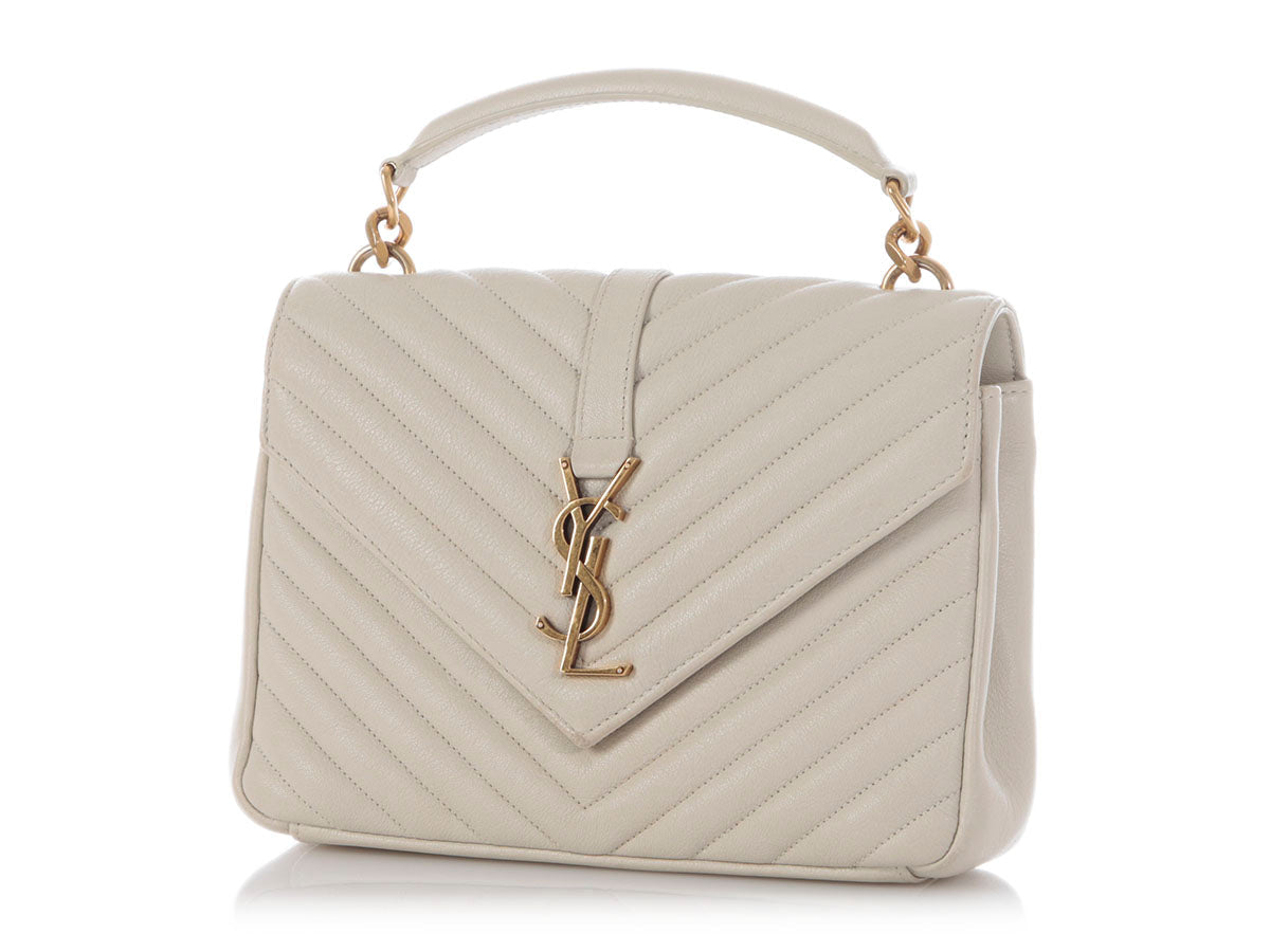YSL Saint Laurent Crema Grain De Poudre Envelope Bag Medium Crossbody Bag