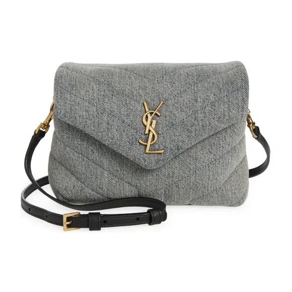 YSL Saint Laurent Yves Loulou Bag Denim Toy Crossbody Bag