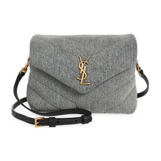 YSL Saint Laurent Yves Loulou Bag Denim Toy Crossbody Bag