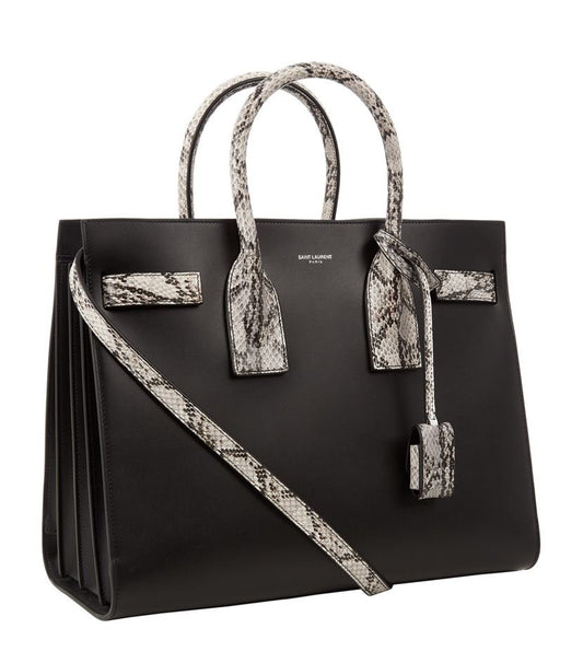 YSL Saint Laurent YSL Saint Python Trimmed Sac De Jour Travel Bag