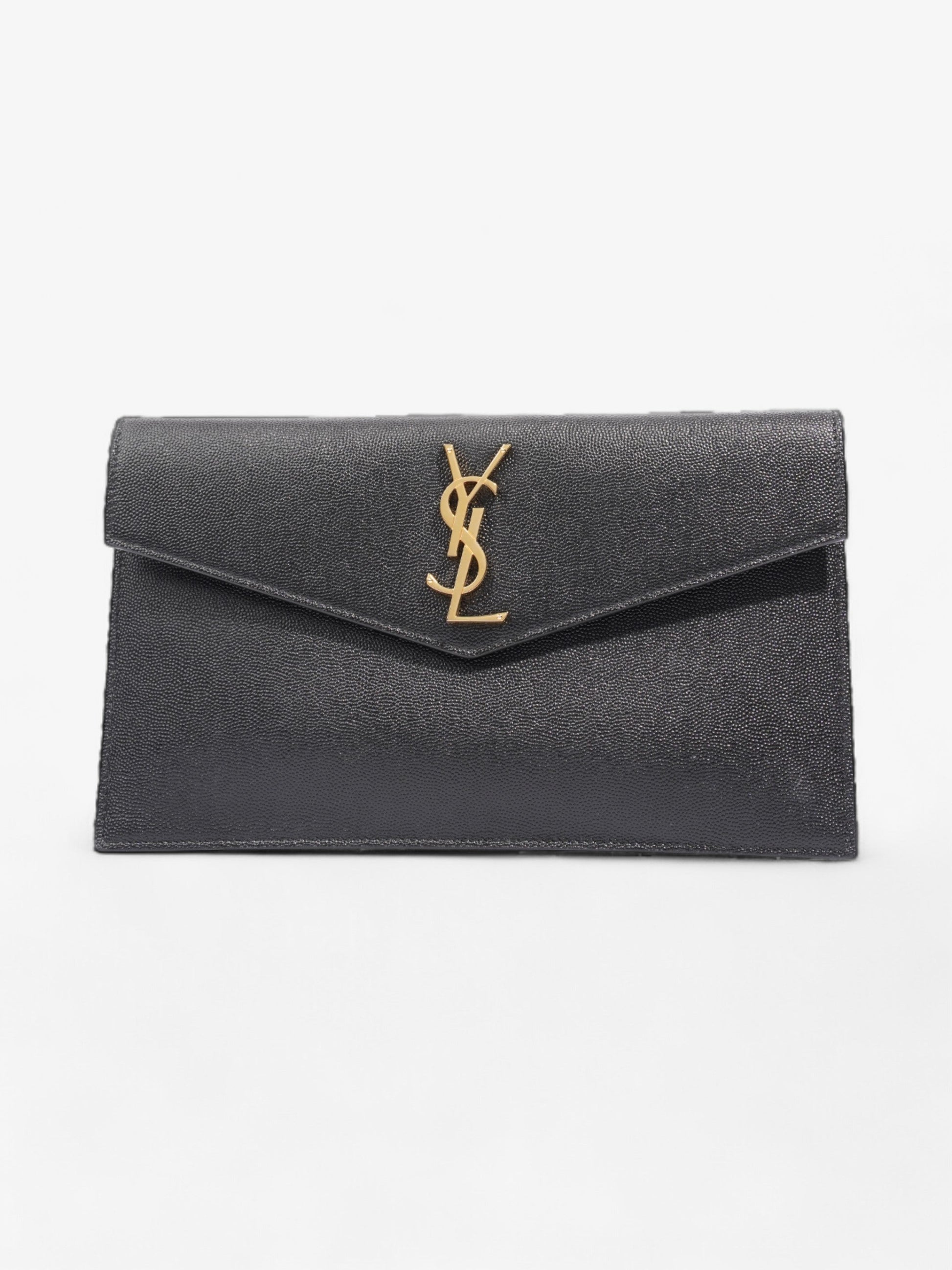 YSL Saint Laurent Uptown Clutch Leather Black Clutch Bag