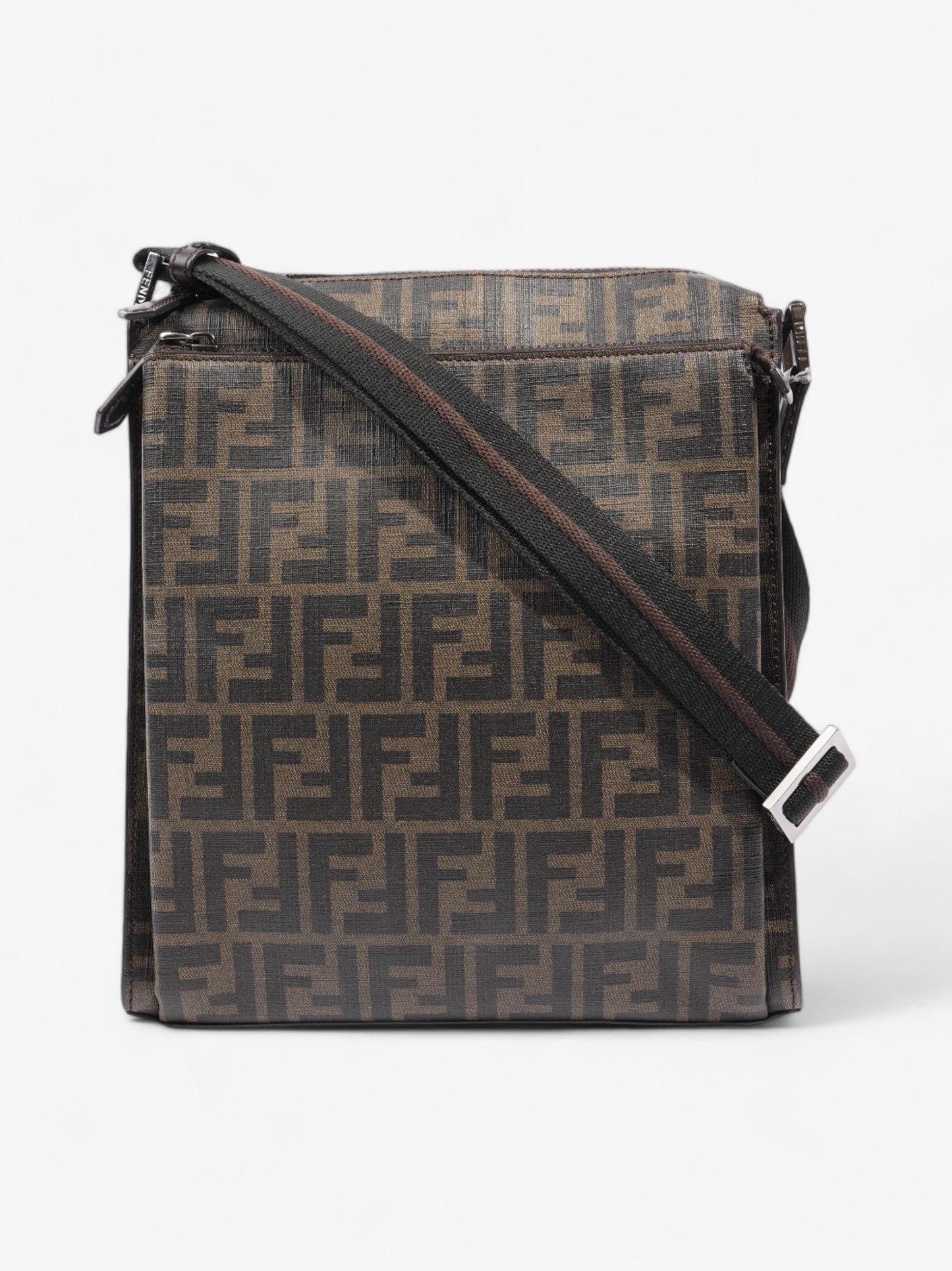 Fendi Zucca Shoulder Bag Canvas Brown