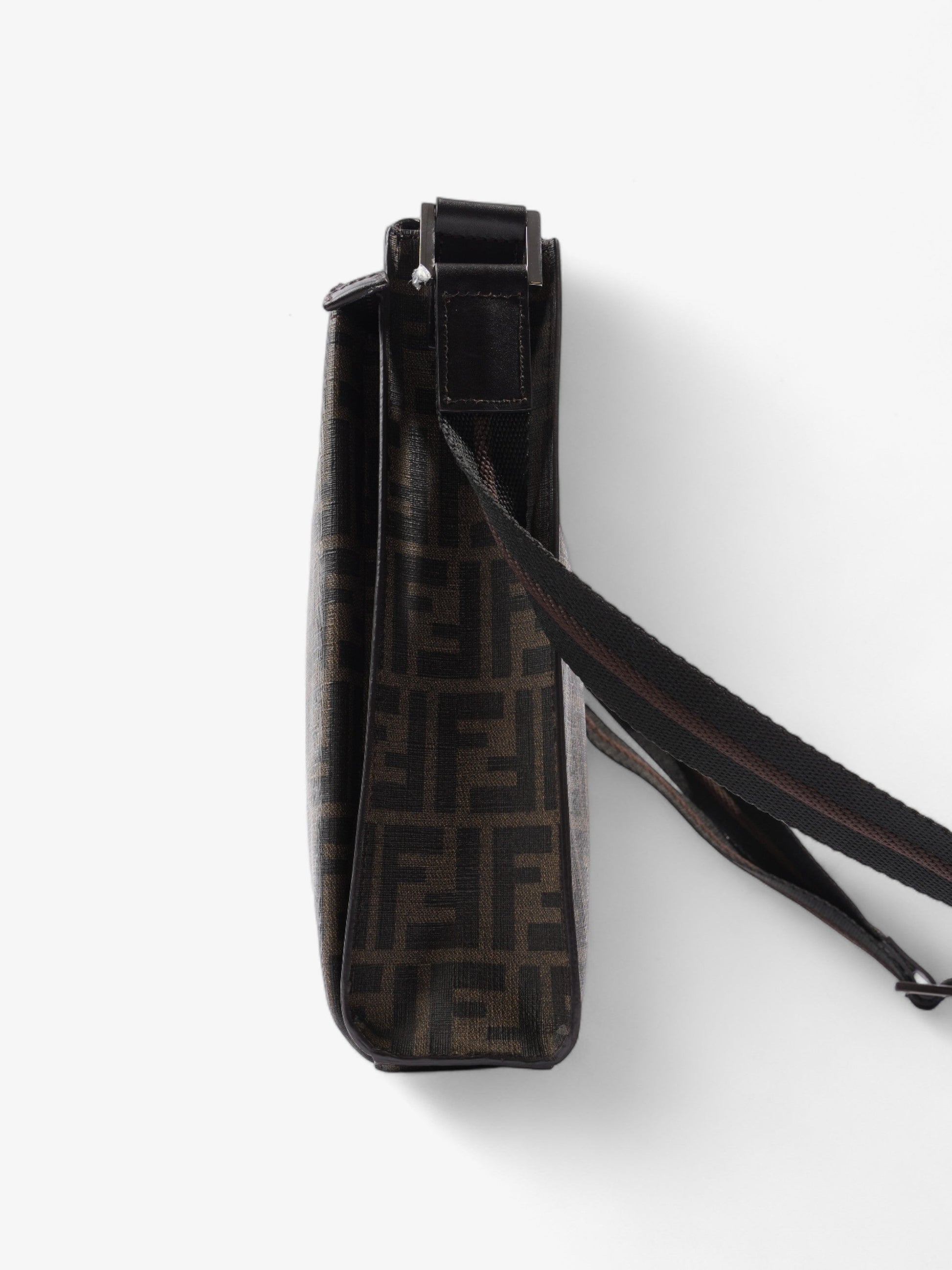 Fendi Zucca Shoulder Bag Canvas Brown