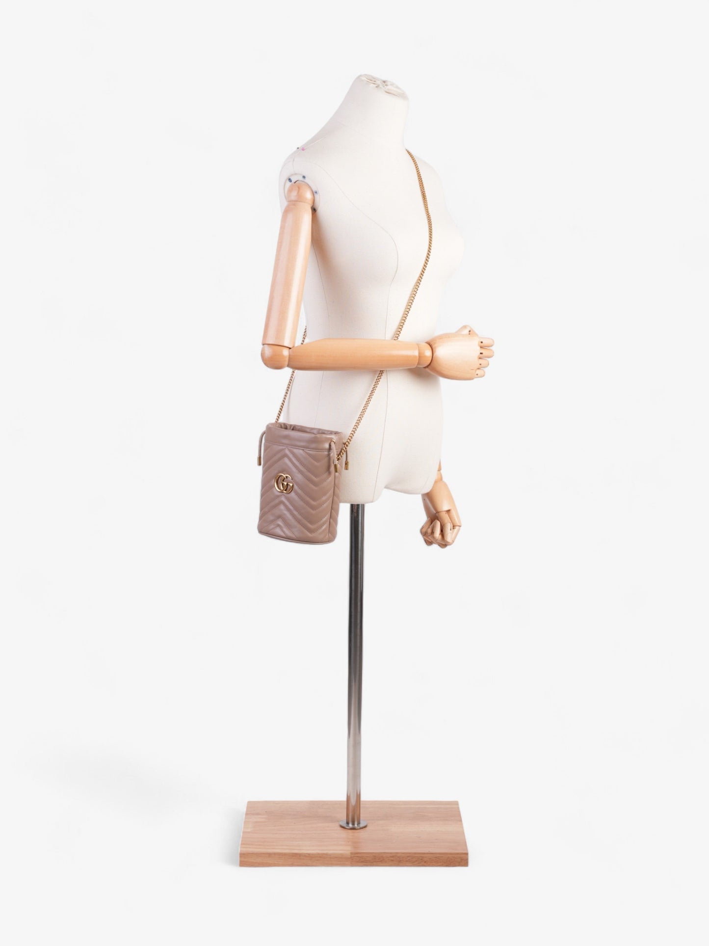 Gucci Marmont Bucket Bag Dusty Mini Leather Matelasse Crossbody Bag