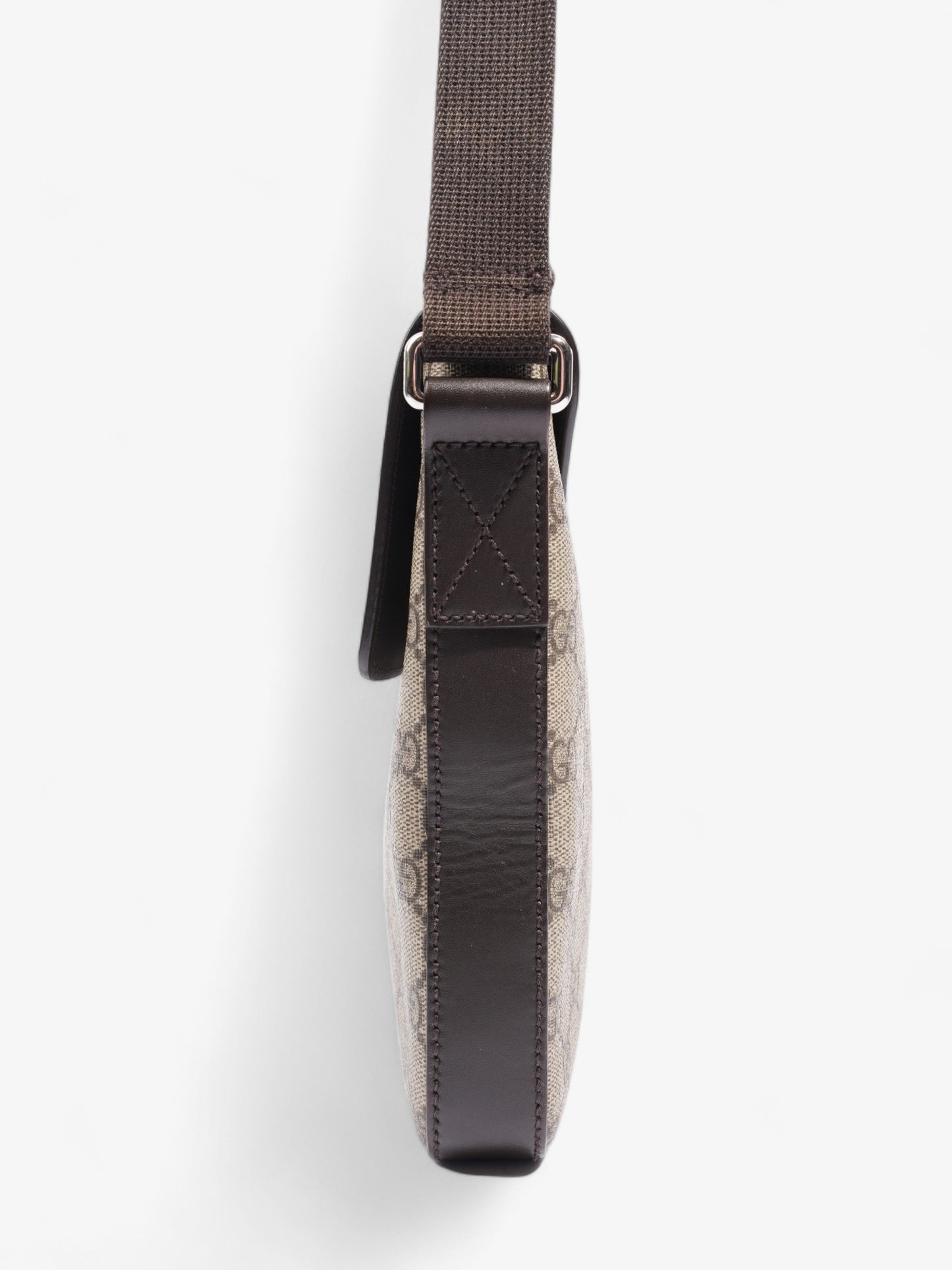 Gucci Classic Flap And Ebony Supreme Coated Messenger Canvas Brown Travel Bag