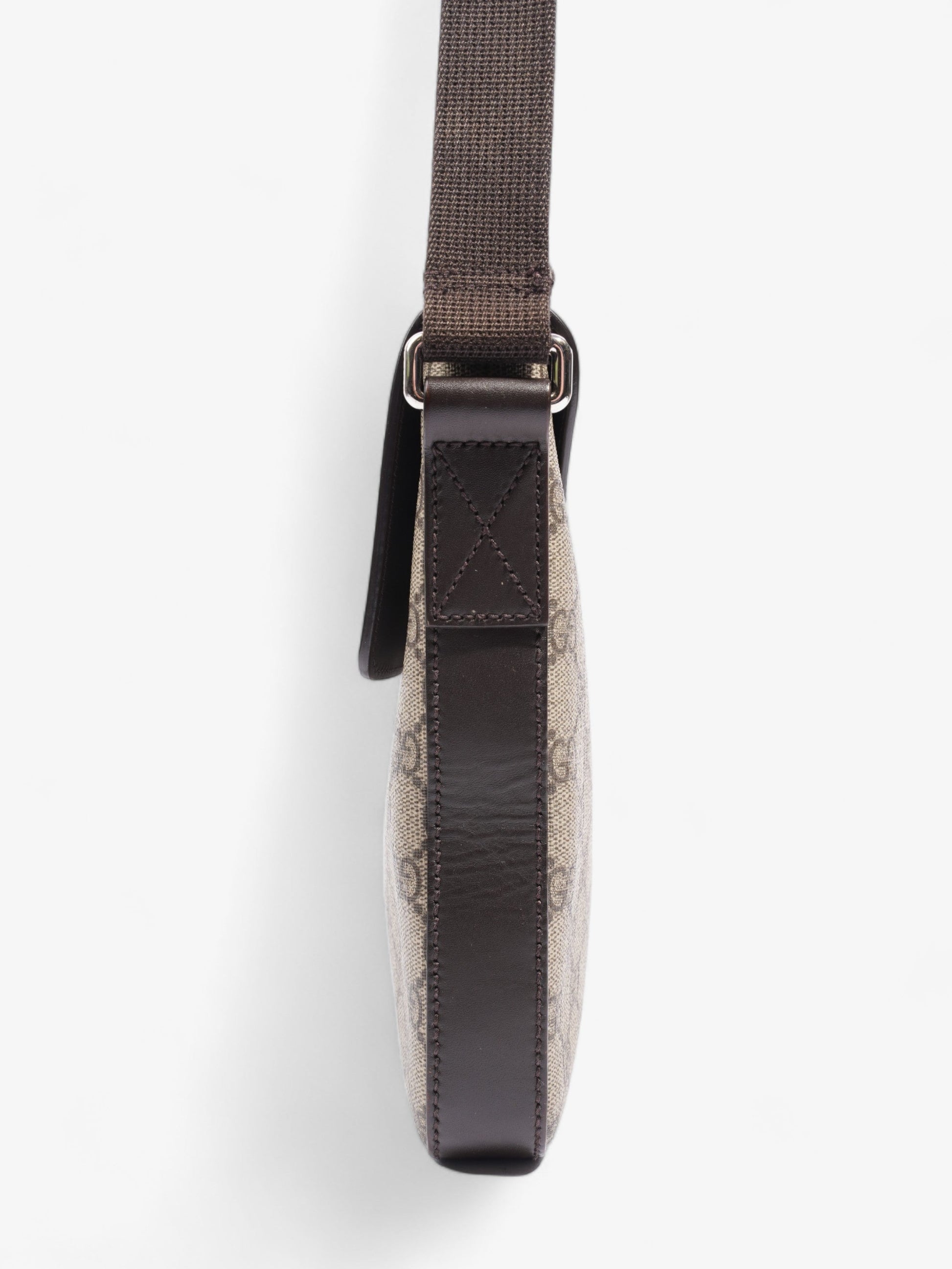 Gucci Classic Flap And Ebony Supreme Coated Messenger Canvas Brown Travel Bag