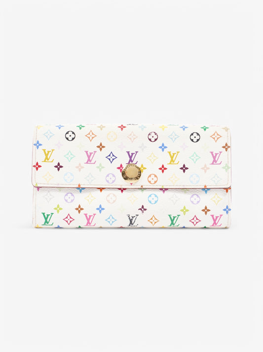Louis Vuitton Sarah Coated Multicolour White Canvas Coated Canvas Wallet Case