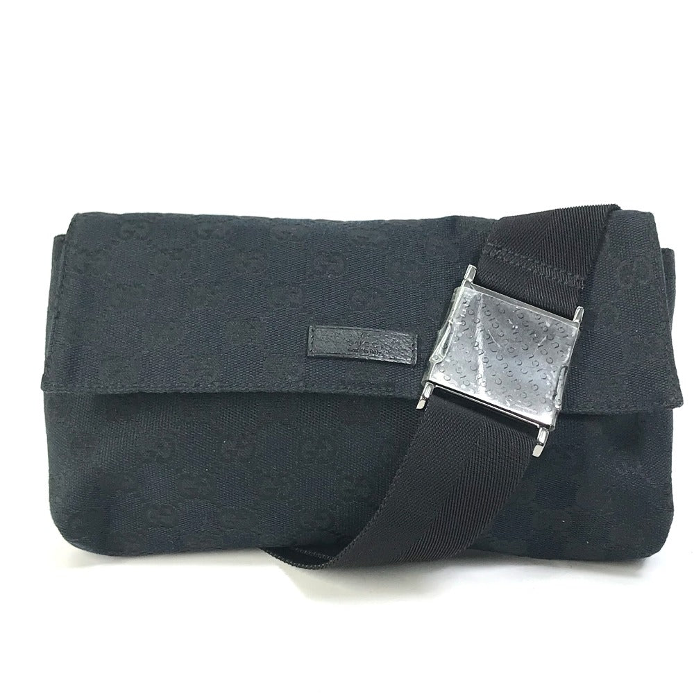 Gucci Waist GG Leather Canvas Black Belt