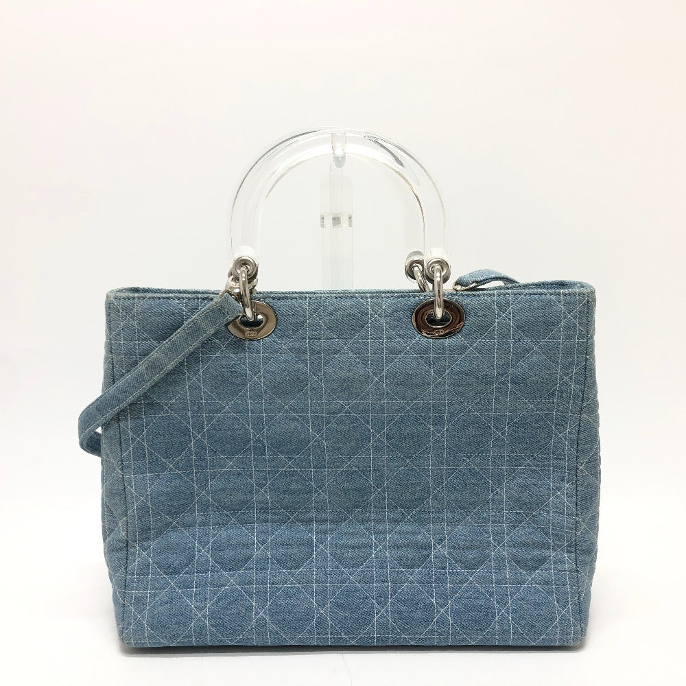 Dior Handbag Canage Lady Women Canvas Blue Travel Bag