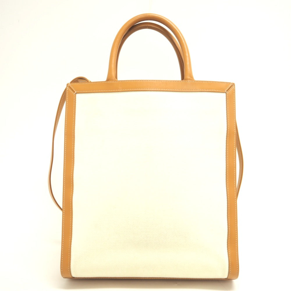 Vertical Hippopotamus Canvas Beige Travel Bag