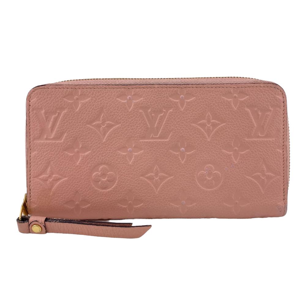 Louis Vuitton Long Purse M64090 Zip Around Monogram Leather Pink Wallet Case