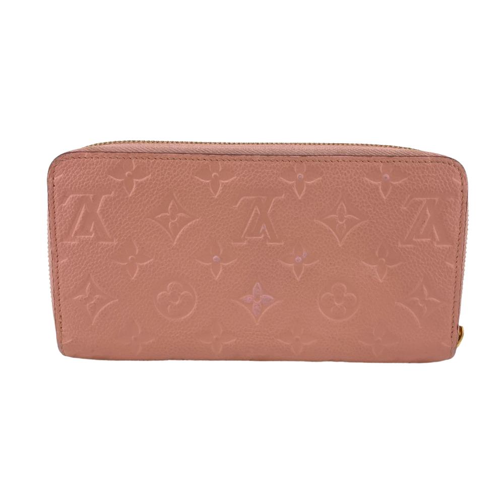 Louis Vuitton Long Purse M64090 Zip Around Monogram Leather Pink Wallet Case