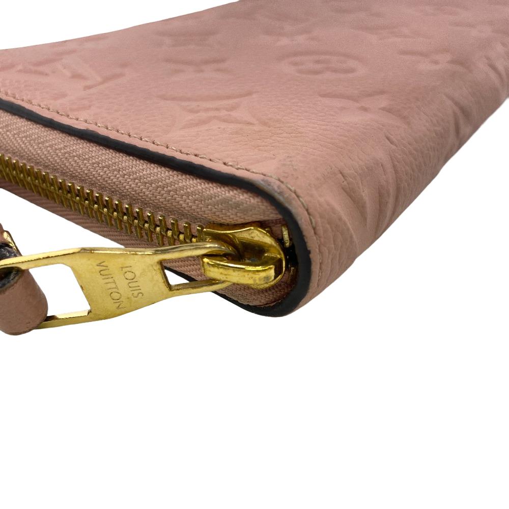 Louis Vuitton Long Purse M64090 Zip Around Monogram Leather Pink Wallet Case