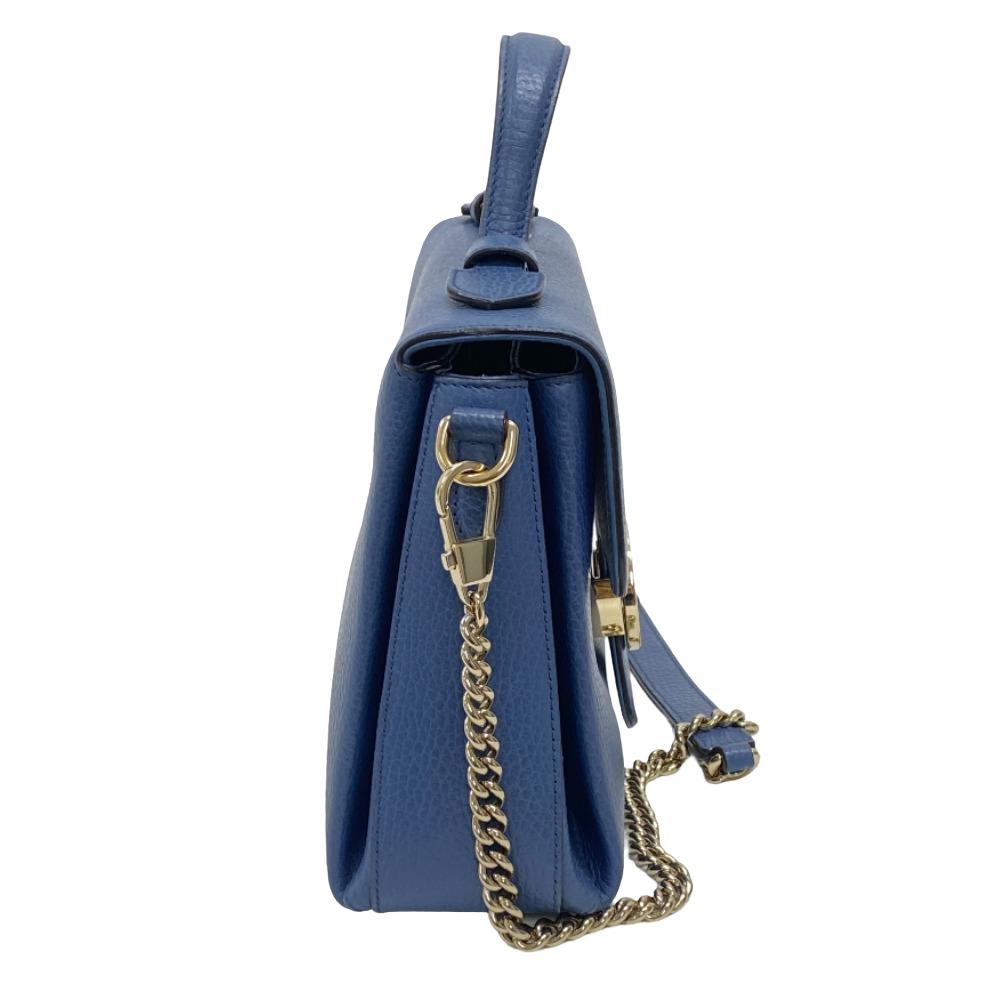 Gucci 2WAY Leather Blue Shoulder Bag