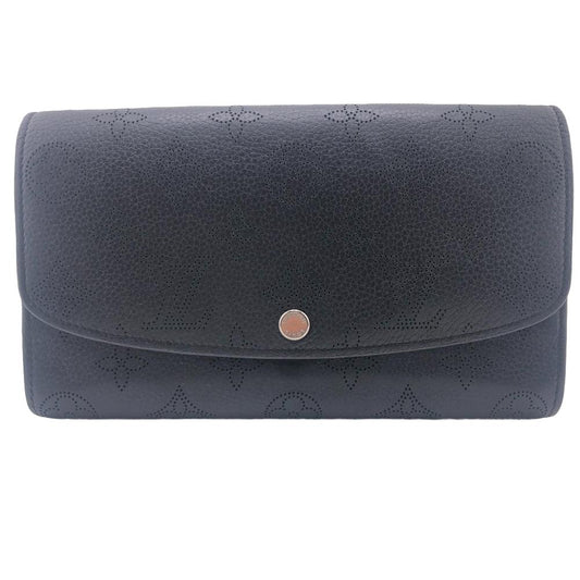 Louis Vuitton Long Purse M60143 Mahina Portefeuille Leather Black Wallet Case