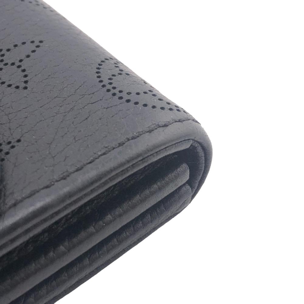Louis Vuitton Long Purse M60143 Mahina Portefeuille Leather Black Wallet Case