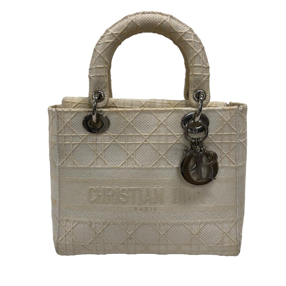 Dior Handbag Way Lady Canage Women Canvas White Travel Bag